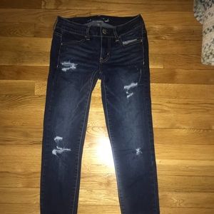 Dark wash skinny jeans